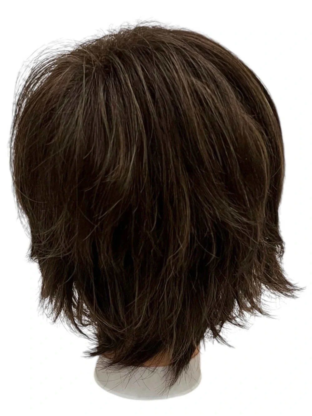 Dark Brown to Highlight Mix Short Layered Wig
